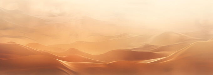 Abstract background of radiant desert landscapes with Earthy tones, De-focused and blurred banner with sand dunes