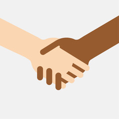 shaking hands white and black hand vector 