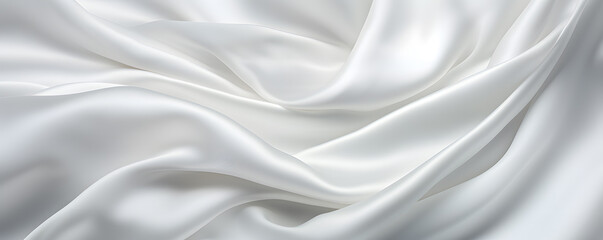 Obraz premium close up of a white satin silk cloth scarf