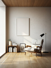 A Photo of a Minimalist’s Living Space With One Magazine Out of Place - obrazy, fototapety, plakaty