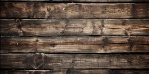 Deurstickers Old wood planks texture background, dark vintage wall in barn. Rough weathered wooden boards. Theme of rustic design, nature, wallpaper, woodgrain, dry © karina_lo