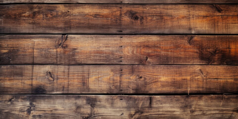 Old wood planks with nails and knots, vintage wall texture background. Brown rough wooden boards of rustic barn. Theme of design, nature, wallpaper, woodgrain