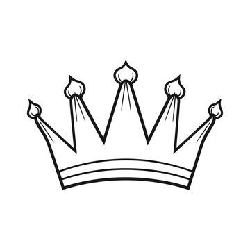 Minimalist Simple Lines Crown For Coloring Book