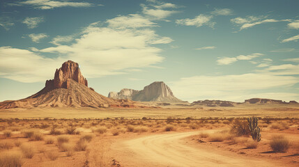 Mountain desert texas background landscape. Wild west western adventure explore inspirational vibe - Powered by Adobe