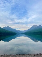 Naklejka premium Lake and Mountains, Montana 