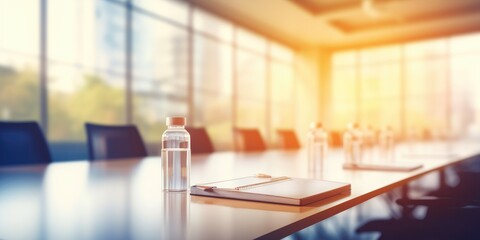 Conference room or seminar meeting room in business event. Academic classroom training course in lecture hall