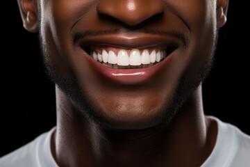 Flawless Smile. Black Mans Perfect White Teeth, Top-notch Dental Care and Cleaning