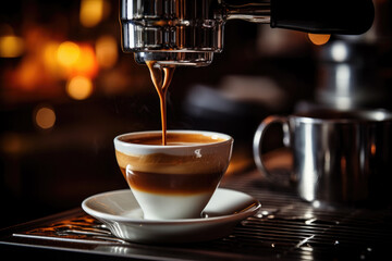 Close-up of coffee being poured in coffee shop
