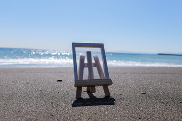 茅ヶ崎ビーチとフォトフレーム