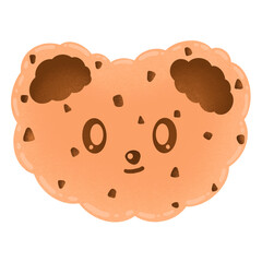 Bear Cookie Chocolate Chip Cartoon illustration Cute Bear Cute Element Bear Cookie Sticker