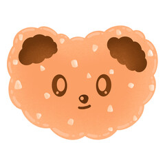 Bear Cookie White Chocolate Chip Cartoon illustration Cute Bear Cute Element Bear Cookie Sticker