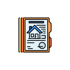house document vector icon. real estate icon outline style. perfect use for logo, presentation, website, and more. simple modern icon design line style