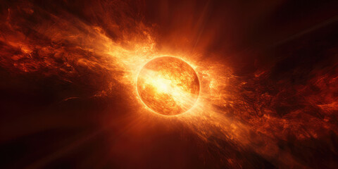 Close-up of the sun, omitting, sun flares 