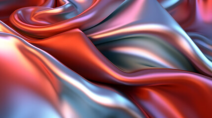 Abstract smooth and soft chrome fabric gradient 3d render