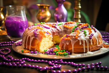 cooking in kitchen king cake