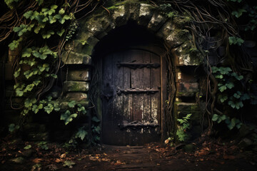 Fototapeta na wymiar Creepy old cellar door.