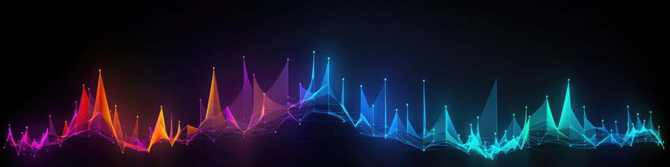 Banner of a multicoloured graph in a photo realistic style