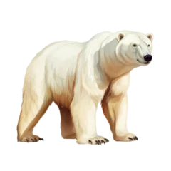 Foto op Canvas Polar bear isolated on a transparent background created with Generative AI technology © Laughing Cat