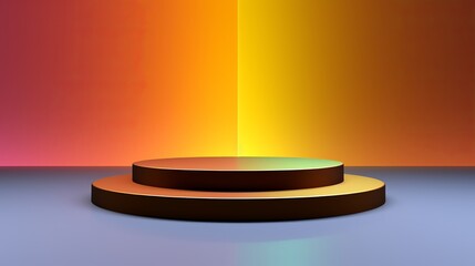 Rainbow podium background pride 3D product lgbtq display platform circle room pedestal. Background...