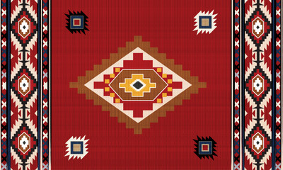 Navajo tribal vector seamless pattern. Native American ornament. Ethnic South Western decor style. Boho geometric ornament. Vector seamless pattern. Mexican blanket, rug. Woven carpet illustration.	
