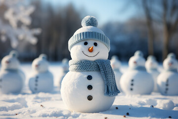Obraz premium Christmas toy snowman holiday gift decoration white cute love winter celebration isolated object happy snow