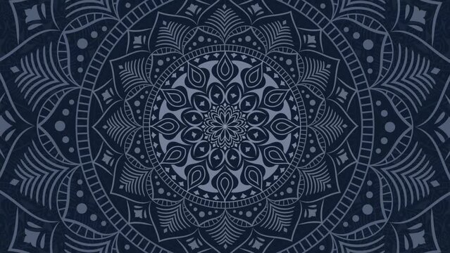 Luxury mandala ornament background. Seamless 4K video looping for an elegant and vintage decorative element