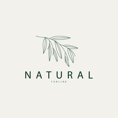 Minimalist Feminine Botanical Flower Beauty Line Plant Logo, Design Vector illustration
