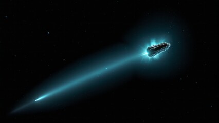 Comet/asteroid/meteor in space