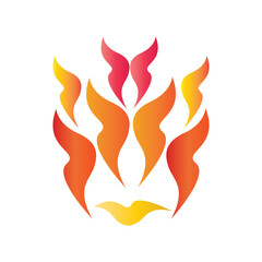 Fire or flame logo, fireball logo, and embers. Using a vector illustration template design concept.