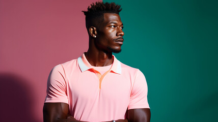 Obraz premium Fashionable African young man on a vibrant background