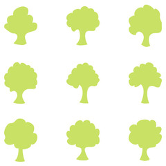 Simple tree icon set. environmental vector in flat style