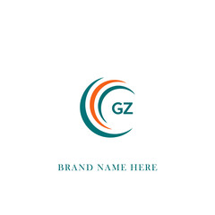 GZ G Z letter logo design. Initial letter GZ linked circle uppercase monogram logo red and blue. GZ logo, G Z design. GZ, G Z 2 latter 
