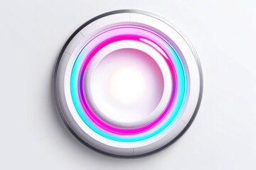 Fototapeta premium Abstract high tech multicolor button on white background