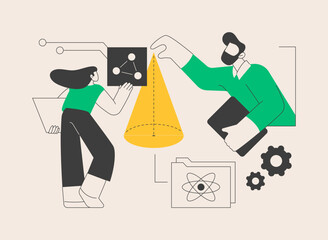 STEM education abstract concept vector illustration.