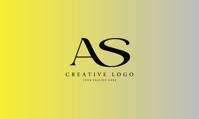 AS brand minimal professional creative black logo design for all kinds of business with gradient background template.