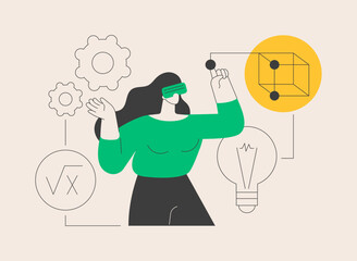 VR and AR in education abstract concept vector illustration.