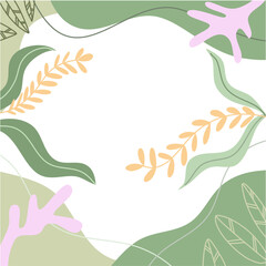 Frame Abstract background with plants and leaves
