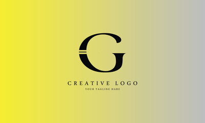 G brand minimal professional creative black logo design for all kinds of business with gradient background template.