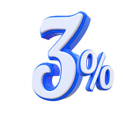 3 Percent Discount Blue Number 