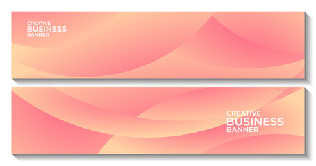 abstract modern banners set colorful gradient orange background