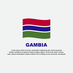 Gambia Flag Background Design Template. Gambia Independence Day Banner Social Media Post. Gambia Background