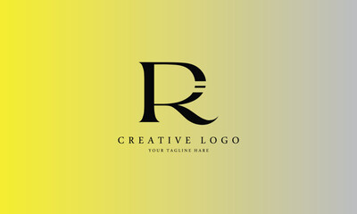 R brand minimal professional creative black logo design for all kinds of business with gradient background template.