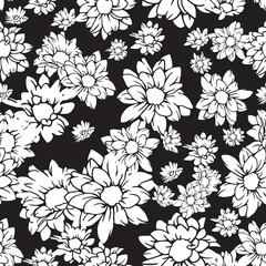 Graceful White Petals Botany Chic Vector Pattern
