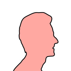 Fototapeta na wymiar silhouette of a man head