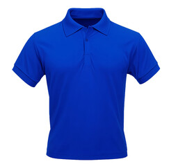 Men’s blue color polo shirt isolated on transparent background