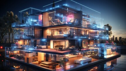 Fototapeta premium Energy Efficiency and Sustainable Building Design - A Digital Frontier