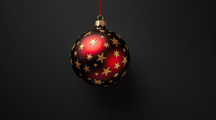 christmas balls on black background