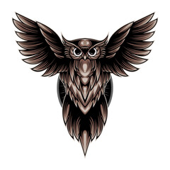 owl with wings