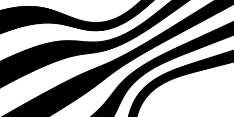 Black on white abstract perspective wave line stripes with 3d dimensional effect isolated on white. - obrazy, fototapety, plakaty