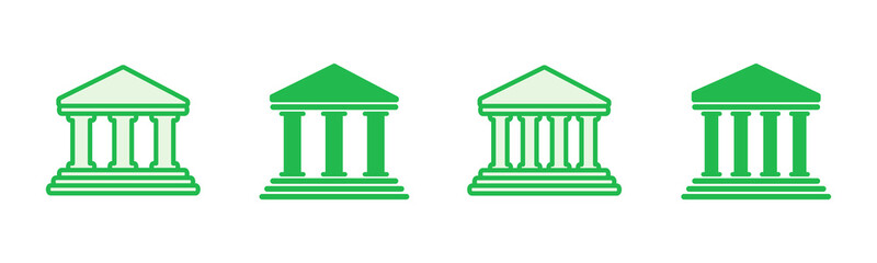 Obraz premium Bank icon set. bank vector icon, museum, university